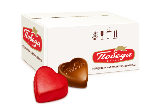 Конфеты шоколадные с ореховым кремом «Сердечки»