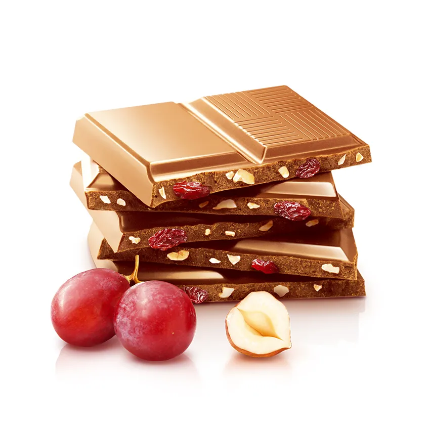 Кондитерская плитка "Молочная с орехом и изюмом"