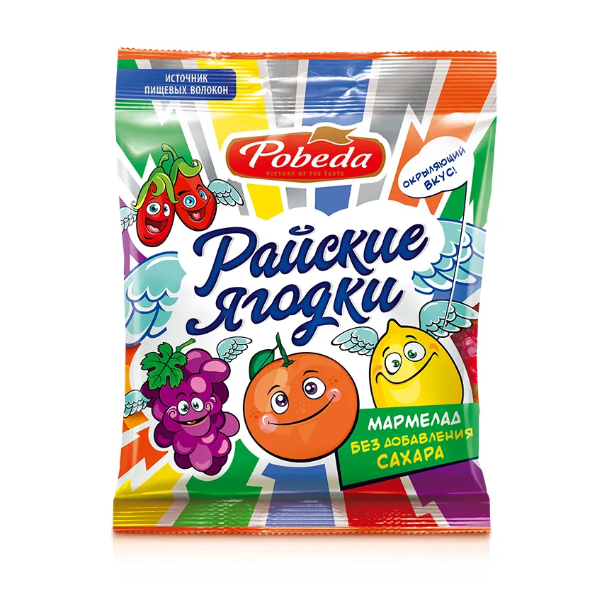 Мармелад жевательный без сахара «Райские ягодки», 150 г