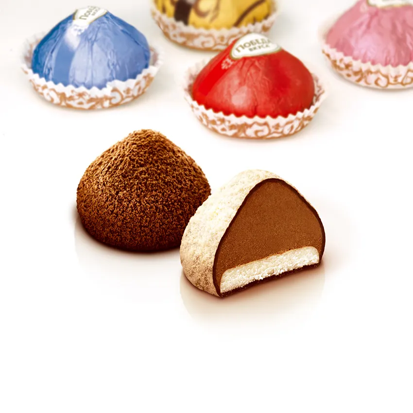 Трюфели шоколадные с марципаном 4 вкуса