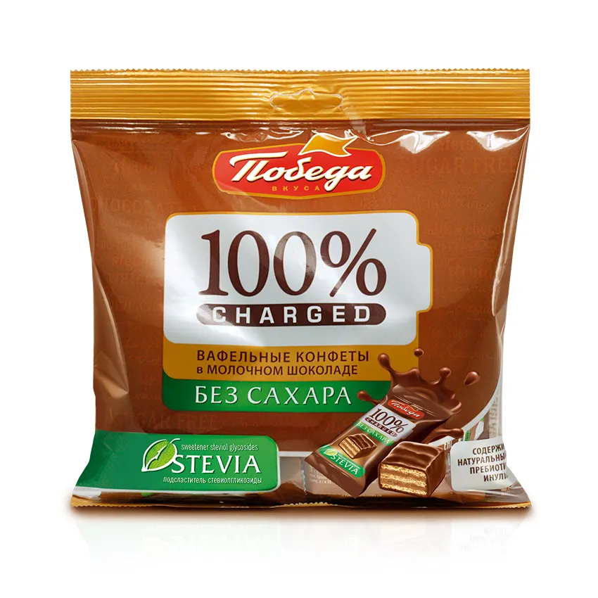 Конфеты вафельные без сахара «Чаржед» в молочном шоколаде