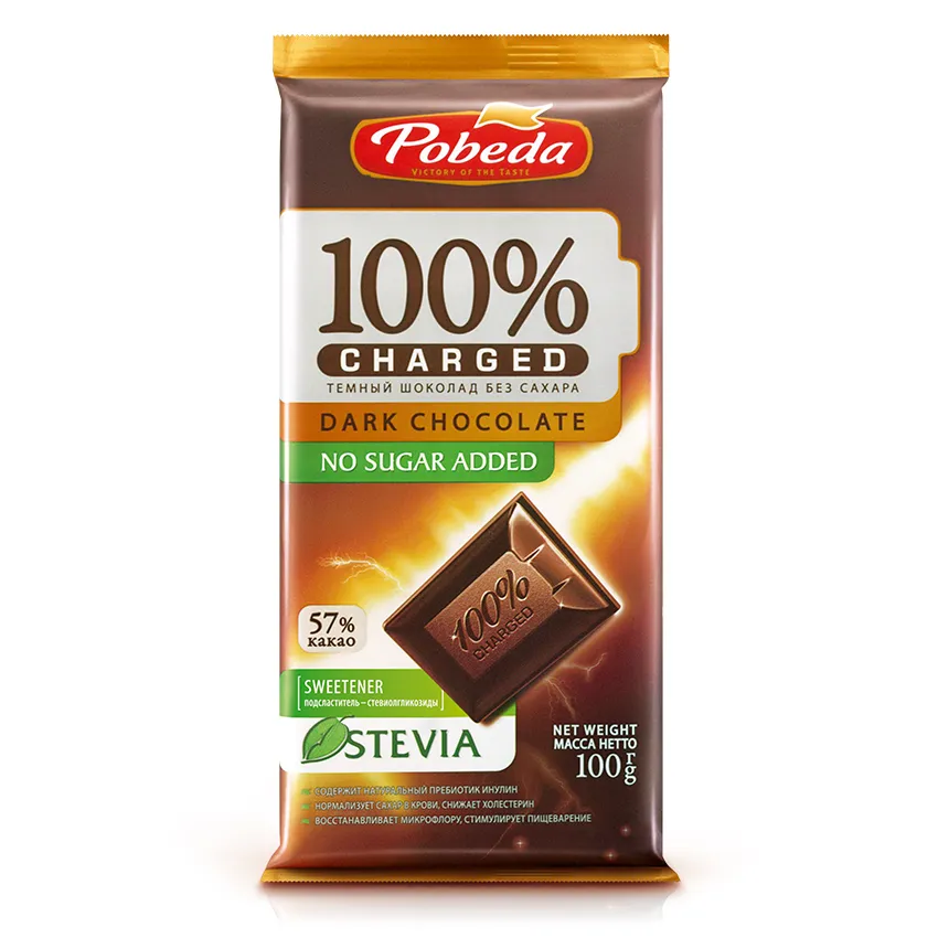 Шоколад «Тёмный без добавления сахара 57 % какао «Чаржед»