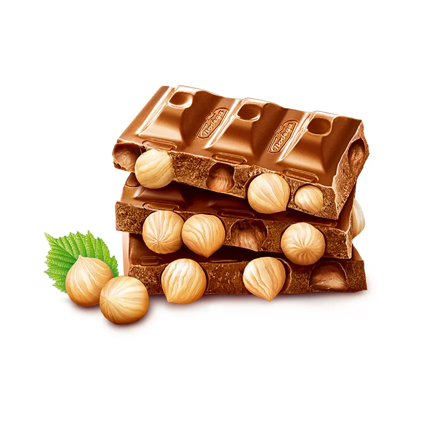 Шоколад «Молочный без добавления сахара  с цельным фундуком «Чаржед»