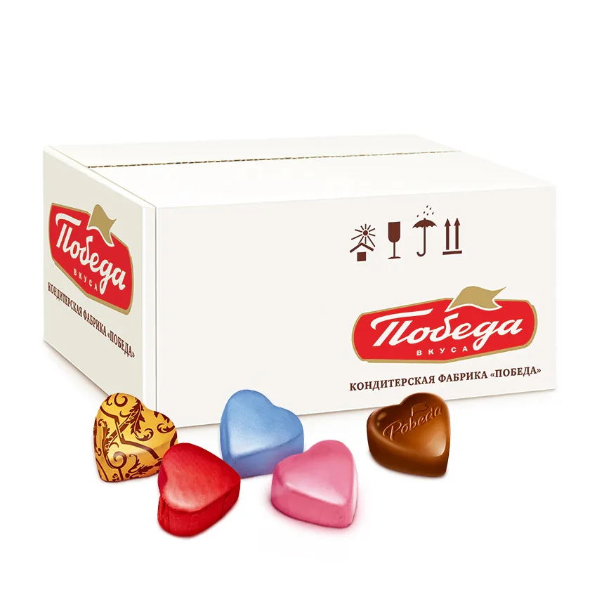 Конфеты Шоколадные c ореховым кремом «Сердечки»