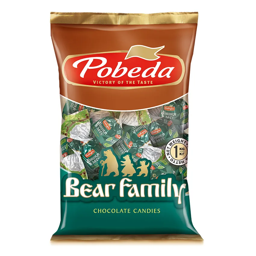 Конфеты шоколадные без сахара «Мишки в лесу» с вафельной крошкой