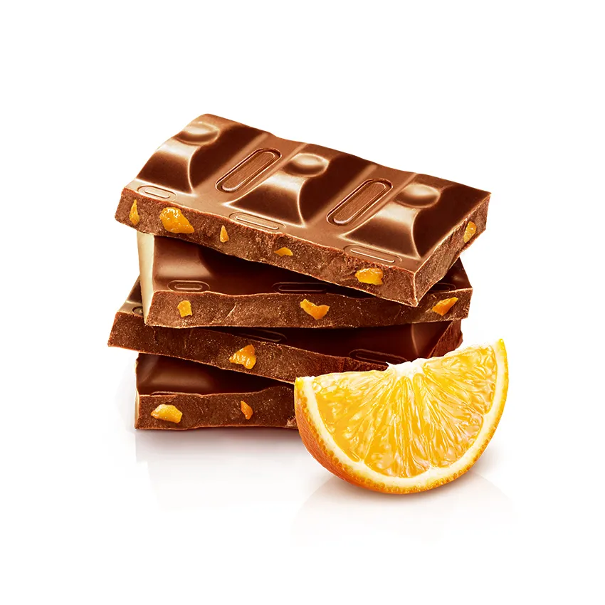 Шоколад «Горький 72 % с кусочками апельсина»