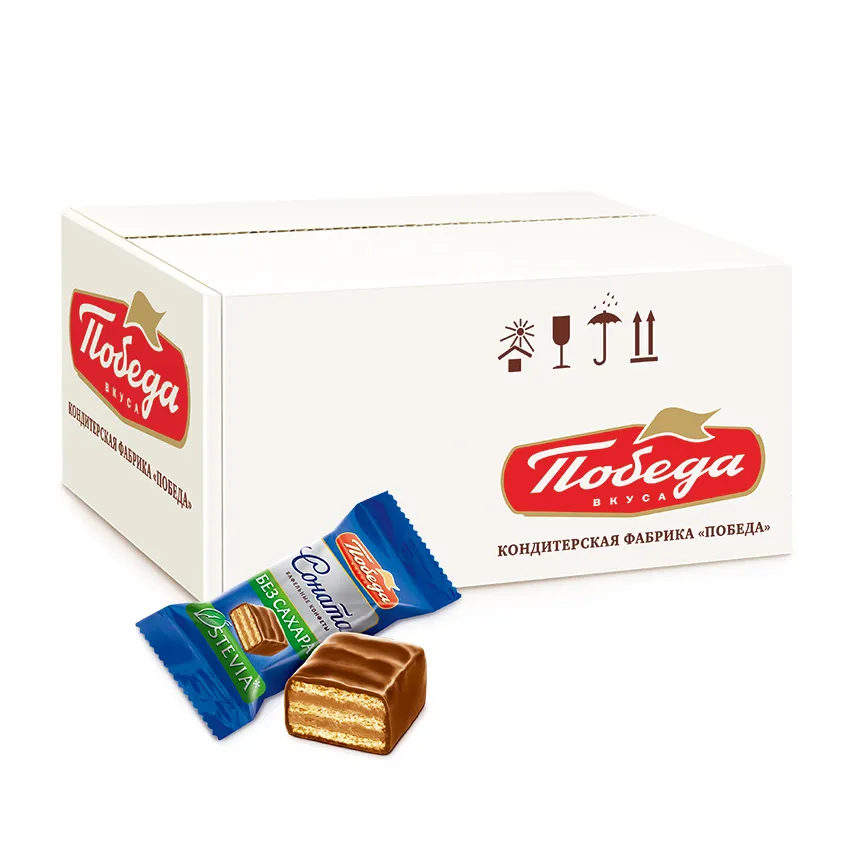 Конфеты вафельные без сахара «Соната» в молочном шоколаде