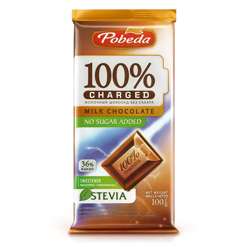 Шоколад «Молочный без добавления сахара 36 % какао «Чаржед»