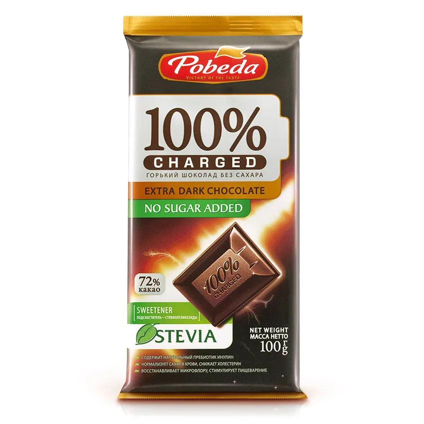 Шоколад «Горький без добавления сахара 72 % какао «Чаржед»