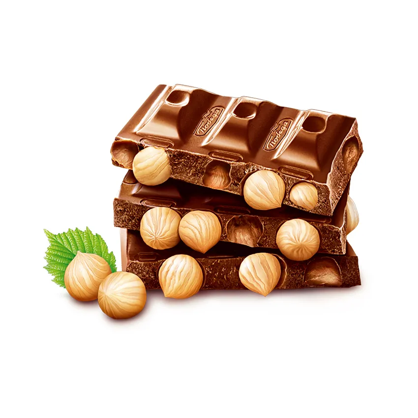 Шоколад «Тёмный без добавления сахара  с цельным фундуком «Чаржед»