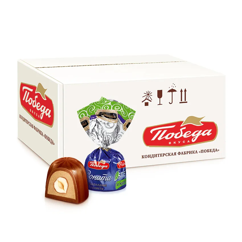 Конфеты шоколадные без сахара  «Соната» с лесным орехом