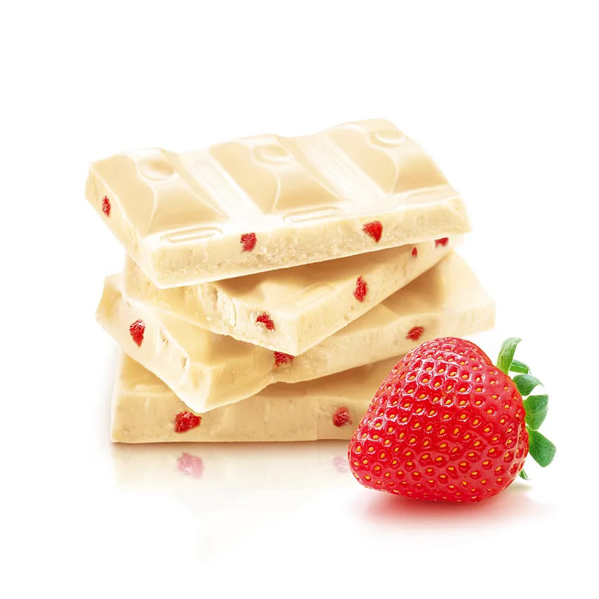 Шоколад «Белый с кусочками клубники»