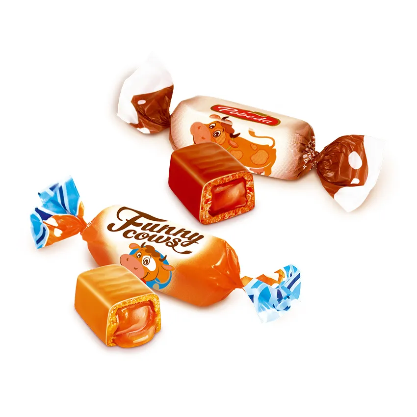 Конфеты молочные «Funny cows» со сгущенным молоком и с вареным сгущенным молоком