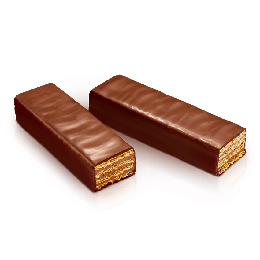 Батончик вафельный «Мишки в лесу» с шоколадной начинкой в горьком шоколаде