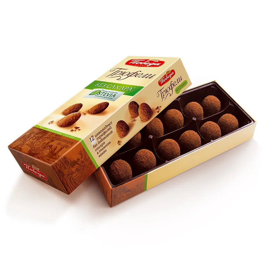 Трюфели шоколадные без добавления сахара, в коробке