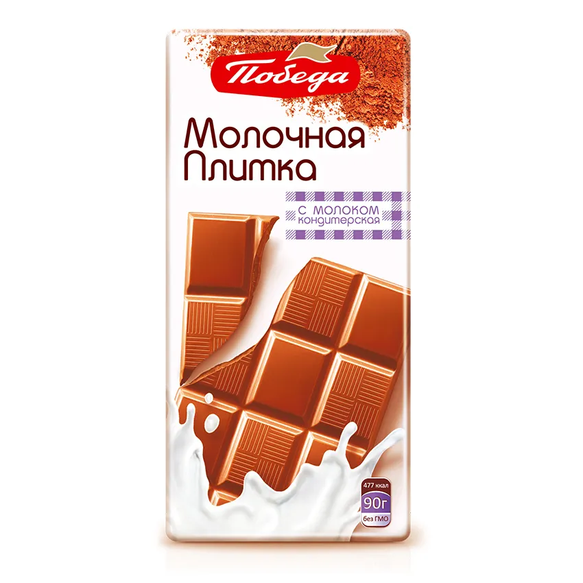 Кондитерская плитка "Молочная с молоком"