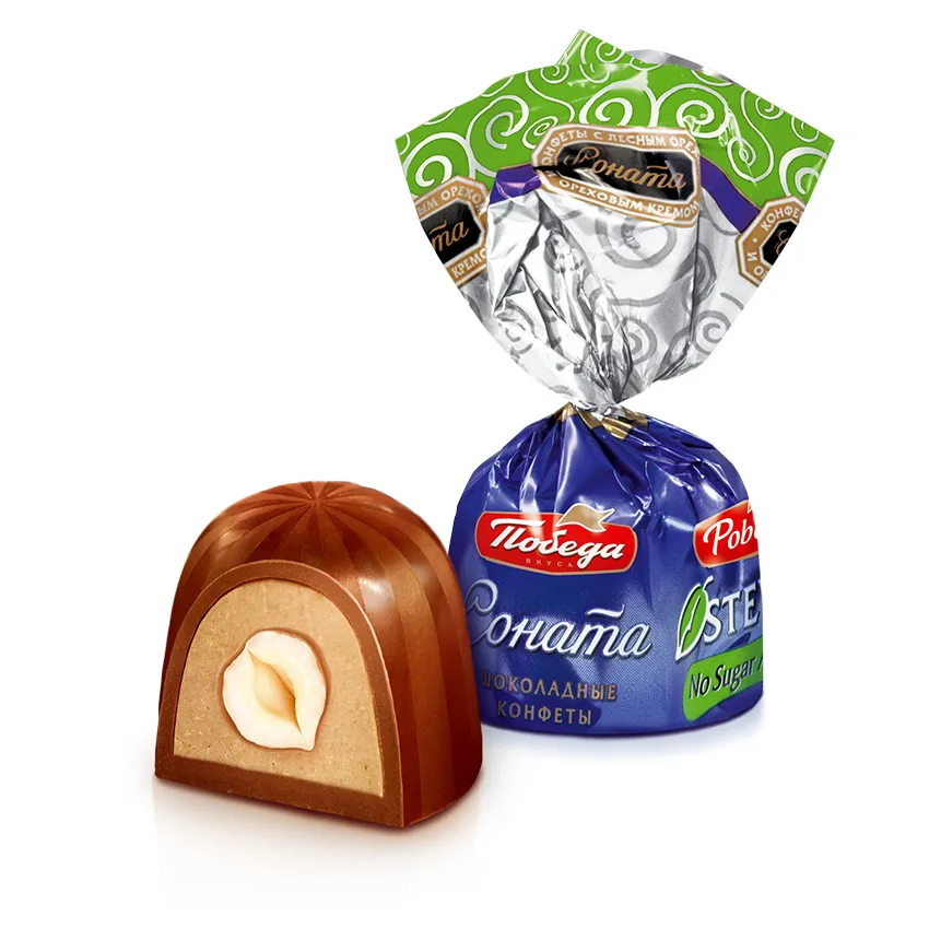 Конфеты шоколадные без сахара  «Соната» с лесным орехом