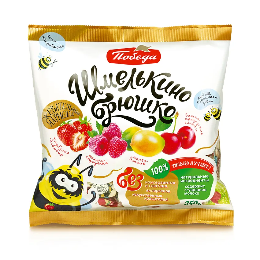 Мармелад жевательный «Шмелькино брюшко» микс желейных конфет (4 вкуса)