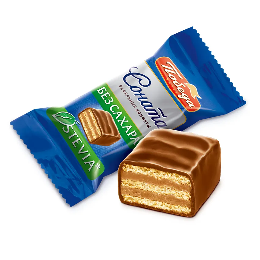 Конфеты вафельные без сахара «Соната» в молочном шоколаде