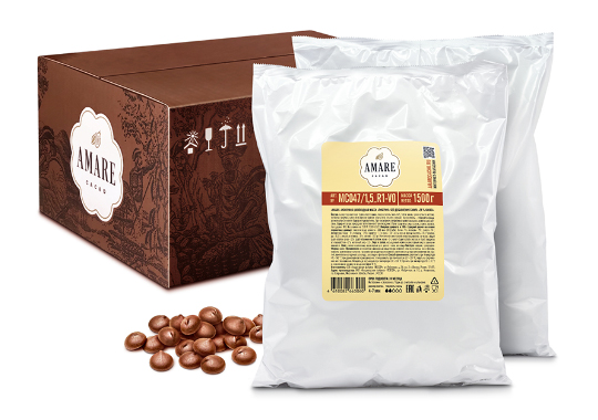 

Amare шоколад молочный без сахара «Либерия 29 % какао», капли 5,5 мм