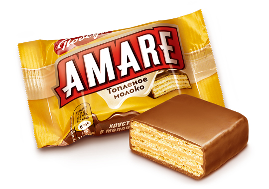 

Конфеты вафельные «Aмаре» с начинкой со вкусом топленого молока в молочном шоколаде