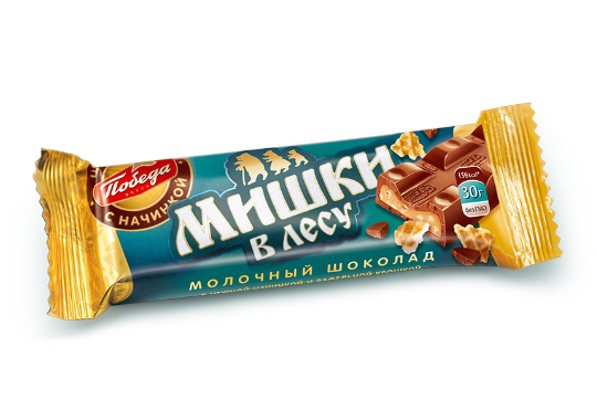 

Батончик шоколадный «Мишки в лесу» с вафельной крошкой