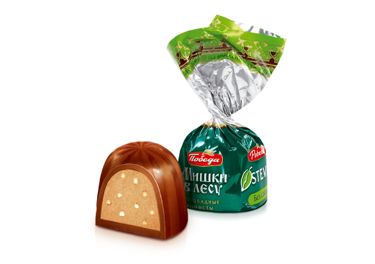 

Конфеты шоколадные без сахара «Мишки в лесу» с вафельной крошкой