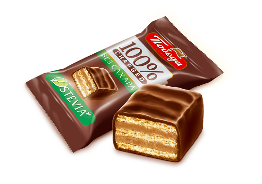 

Конфеты вафельные без сахара «Чаржед» в горьком шоколаде