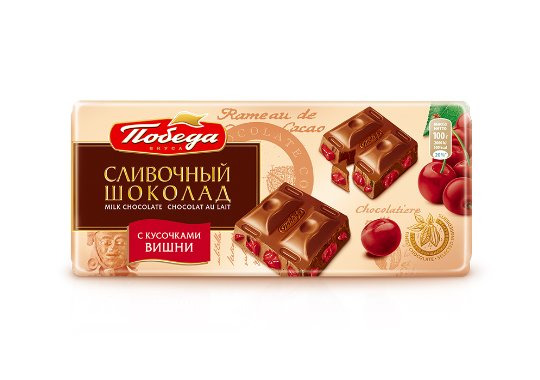 

Шоколад «Сливочный с кусочками вишни»