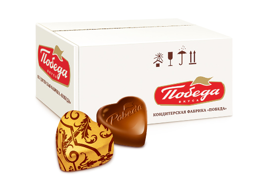 

Конфеты шоколадные с ореховым кремом «Сердечки»