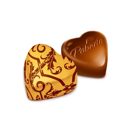 

Конфеты шоколадные с ореховым кремом «Сердечки»