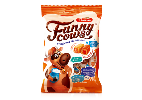 

Конфеты молочные «Funny cows» со сгущенным молоком и с вареным сгущенным молоком