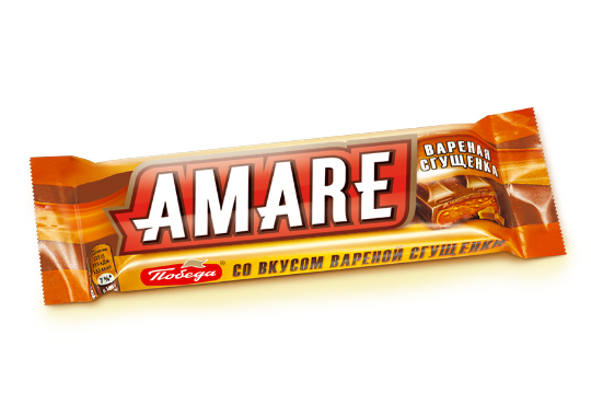 

Батончик шоколадный «Aмаре» с начинкой со вкусом варёной сгущёнки и карамельной крошкой